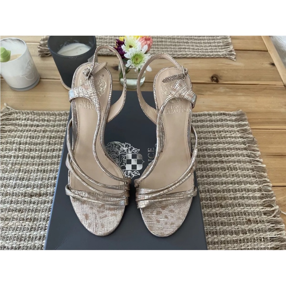 Vince Camuto Metallic Strappy Heels